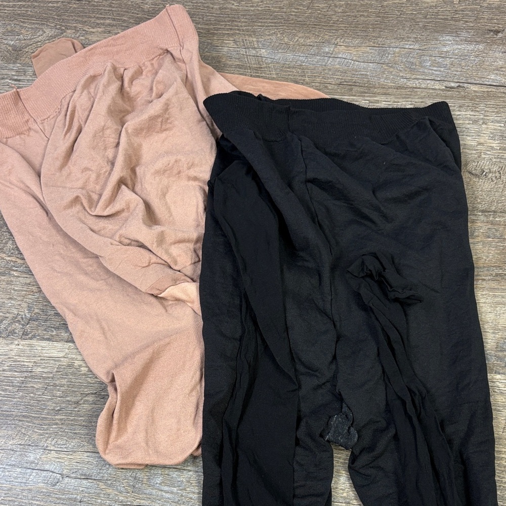 Assets by Spanx Shaping Tights – 2 Pair Bundle (Black & Nude) – Size M